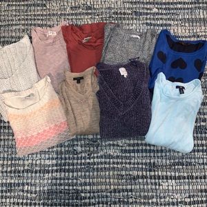Bundle of 9 size medium sweaters/tops